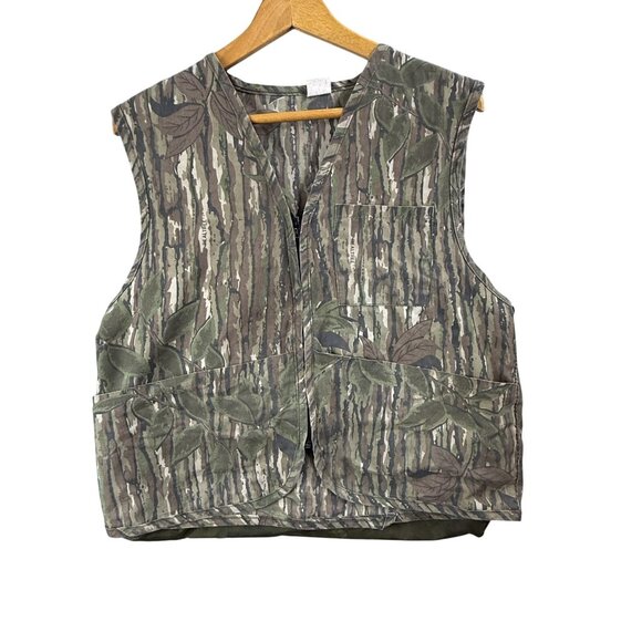 Vintage Realtree Camo Hunting Vest Mens Medium Made USA Utility Game Bag Pockets - Picture 1 of 15